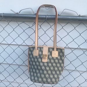DOONEY AND BURKE Gray & Tan Shoulder Bucket bag